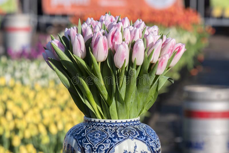 Vase at the National Tulip Day at Amsterdam the Netherlands 2312023