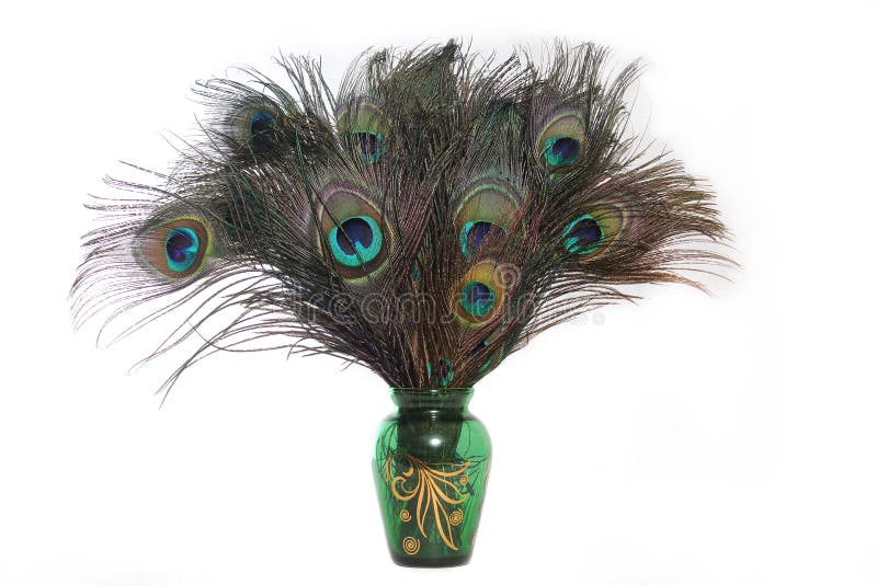 Vase with peacock design stock photo. Image of pattern 97696744