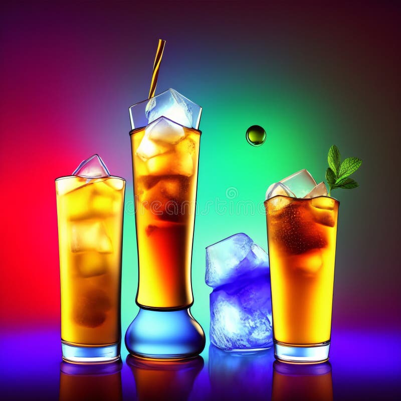Vaso de cola con coca de hielo cuba libre libre illustration