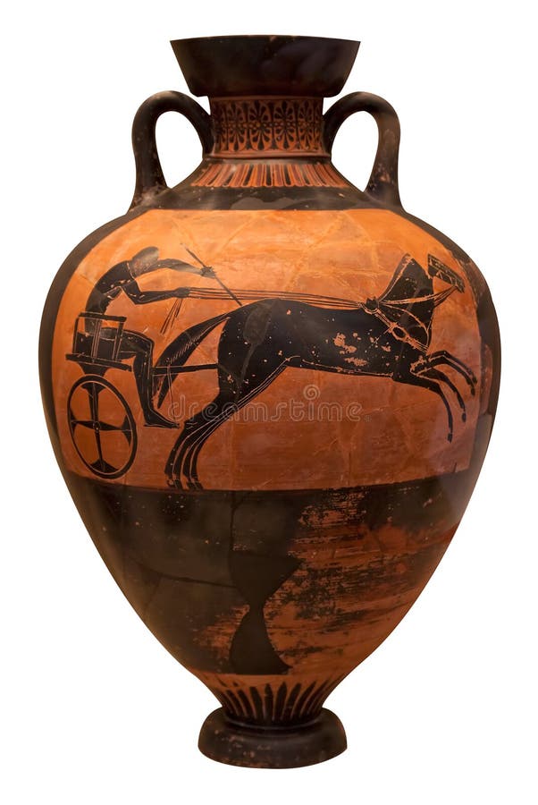 Vaso do grego clássico que descreve um chariot