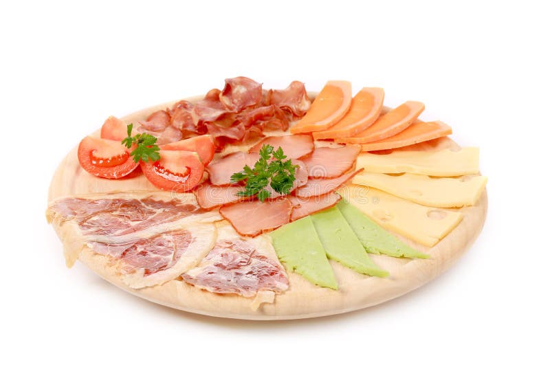 Vassoio del formaggio e della carne. fotografie stock libere da diritti Vassoio del formaggio e della carne. fotografie stock libere da diritti