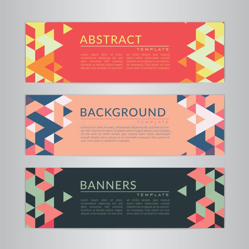 Vastgestelde bannersinzameling met de abstracte zachte achtergronden van het kleuren veelhoekige mozaïek royalty-vrije illustratie Vastgestelde bannersinzameling met de abstracte zachte achtergronden van het kleuren veelhoekige mozaïek royalty-vrije illustratie
