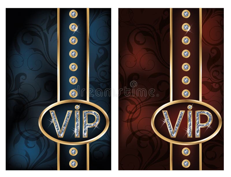 Vastgestelde briljante VIP kaarten stock illustratie Vastgestelde briljante VIP kaarten stock illustratie