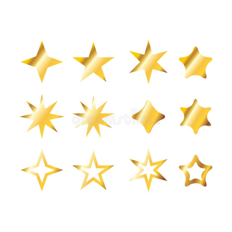 Vastgestelde gouden ster stock illustratie Vastgestelde gouden ster stock illustratie