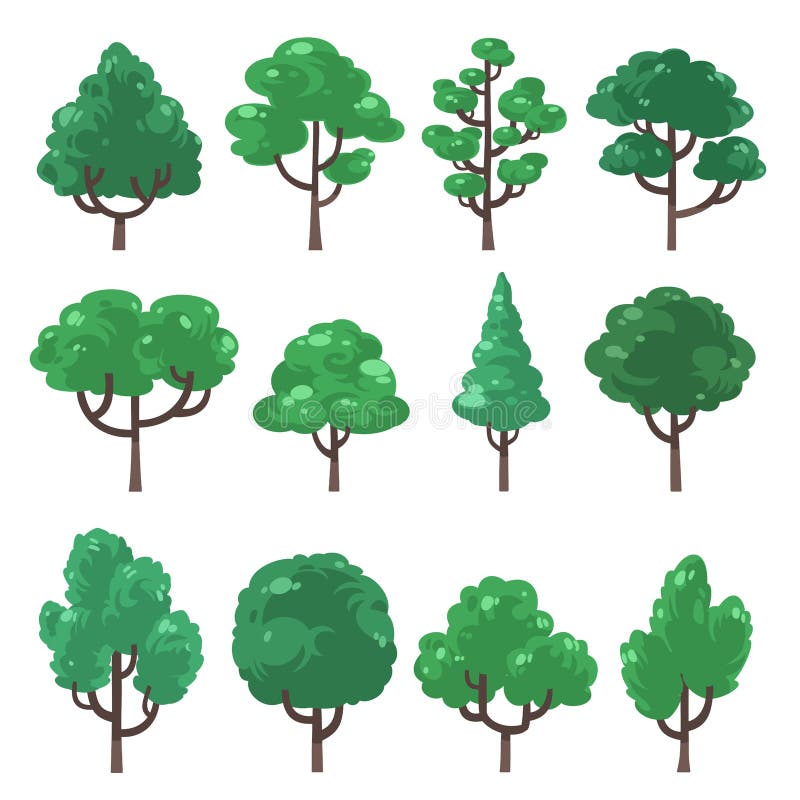 Vastgestelde illustratie van bomen vector illustratie Vastgestelde illustratie van bomen vector illustratie