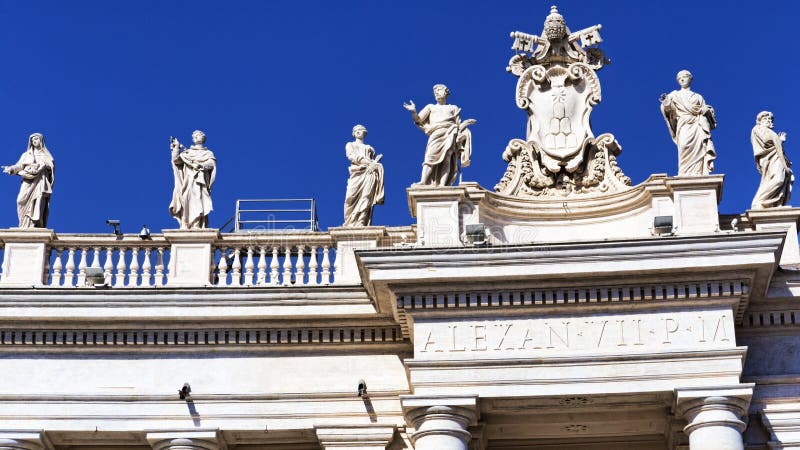 Statues outside Saint Peter Basilica in the Vatican City. stock image Statues outside Saint Peter Basilica in the Vatican City. stock image