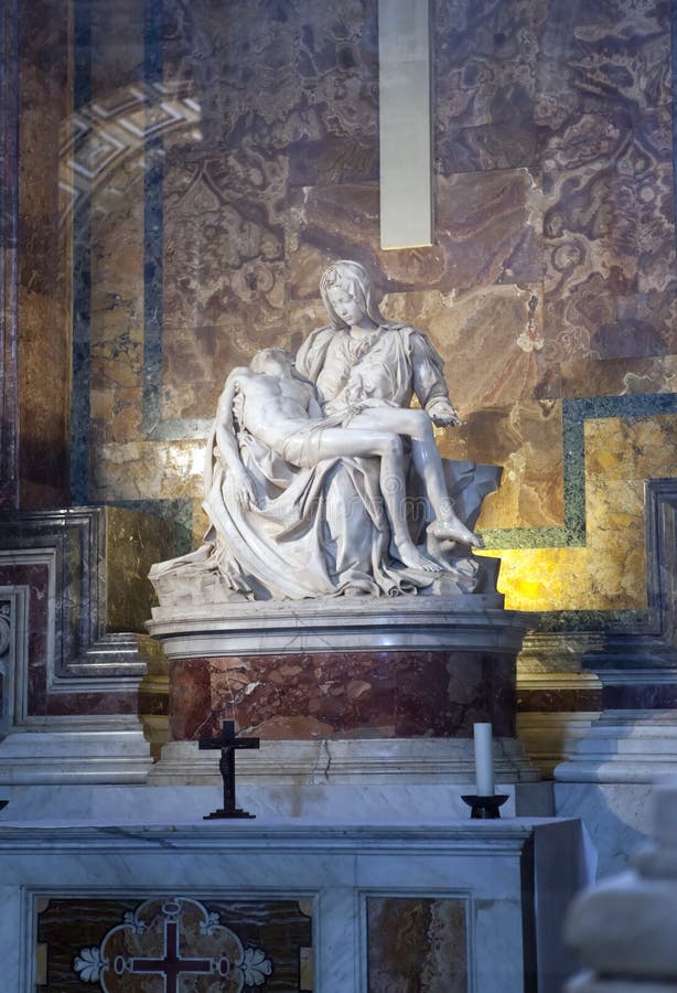 VATICAN - MAY 24, 2011: Michelangelo`s Pieta or Piety in basilica of Saint Peter