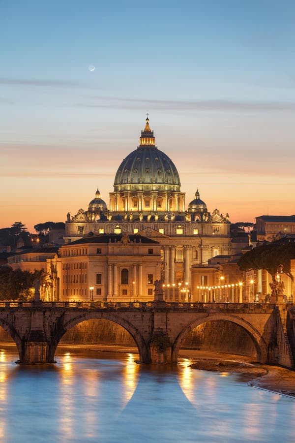 Vatican Rome Pendant Le Coucher Du Soleil Photo Stock