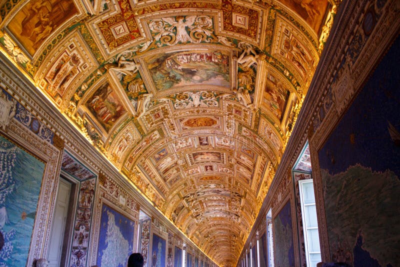 Vaticanenmuseer - galleri av översiktsperspektivsikten royaltyfria foton Vaticanenmuseer - galleri av översiktsperspektivsikten royaltyfria foton