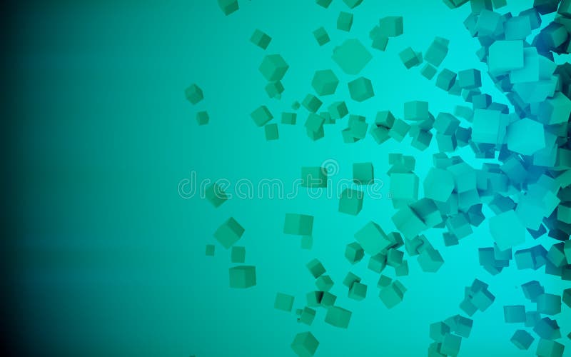 Vatten de groene kubussen achtergrond, 3d Illustratie samen stock illustratie Vatten de groene kubussen achtergrond, 3d Illustratie samen stock illustratie