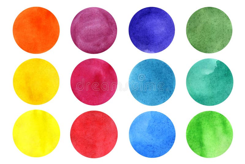 Vattenf?rgcirkelupps?ttning royaltyfri illustrationer Vattenf?rgcirkelupps?ttning royaltyfri illustrationer