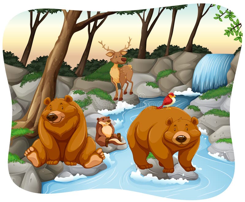 Vattenfall vektor illustrationer Vattenfall vektor illustrationer