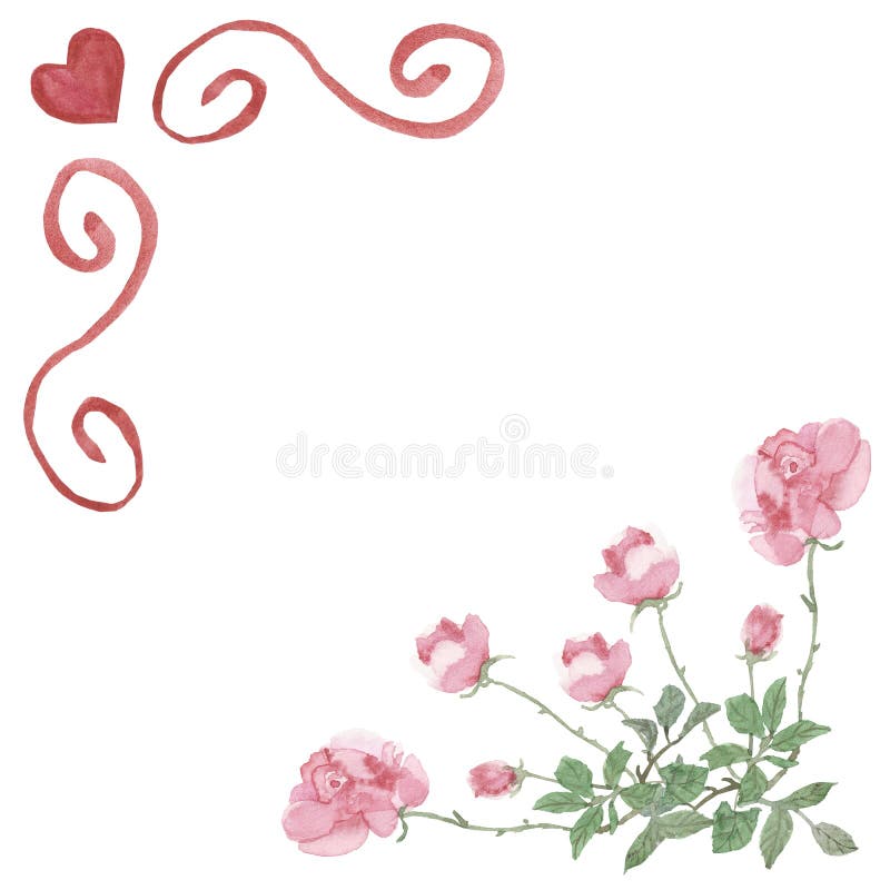 Vattenfärgram för valentin dag Röda hjärtor och pthheoses på vit bakgrund, hand som målas med den frodiga modellen med utrymme fö royaltyfri illustrationer Vattenfärgram för valentin dag Röda hjärtor och pthheoses på vit bakgrund, hand som målas med den frodiga modellen med utrymme fö royaltyfri illustrationer