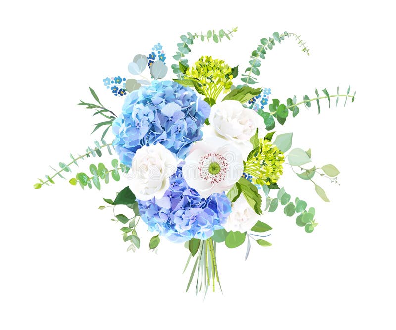 Vattenfärgstil blommar buketten stock illustrationer