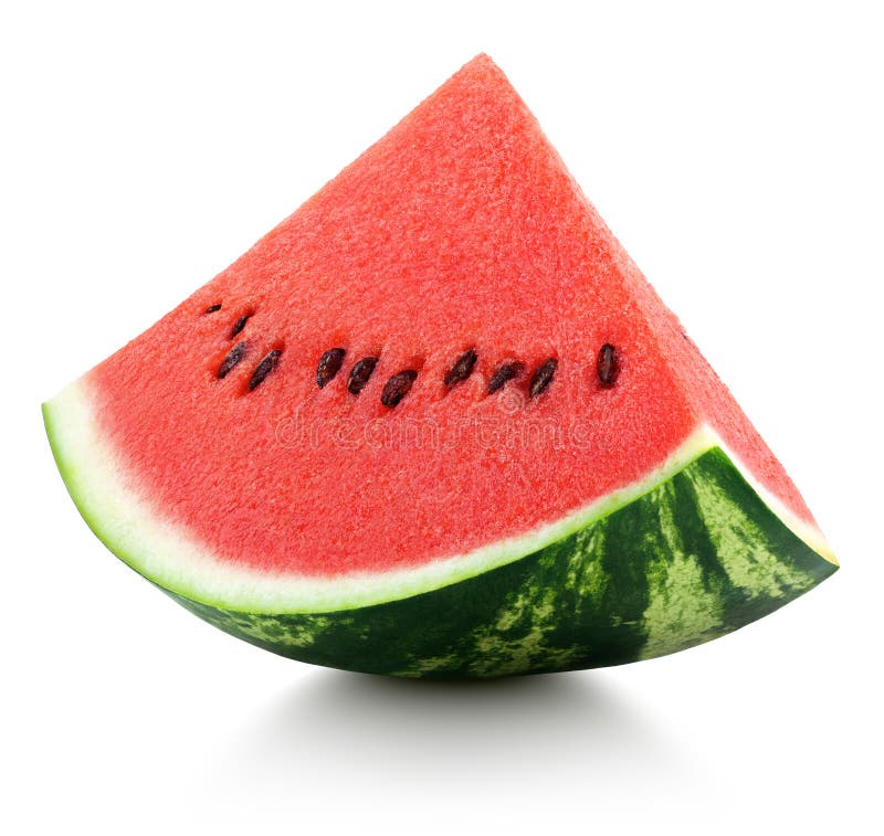 Vattenmelonsegment isolerat på vitt royaltyfri foto
