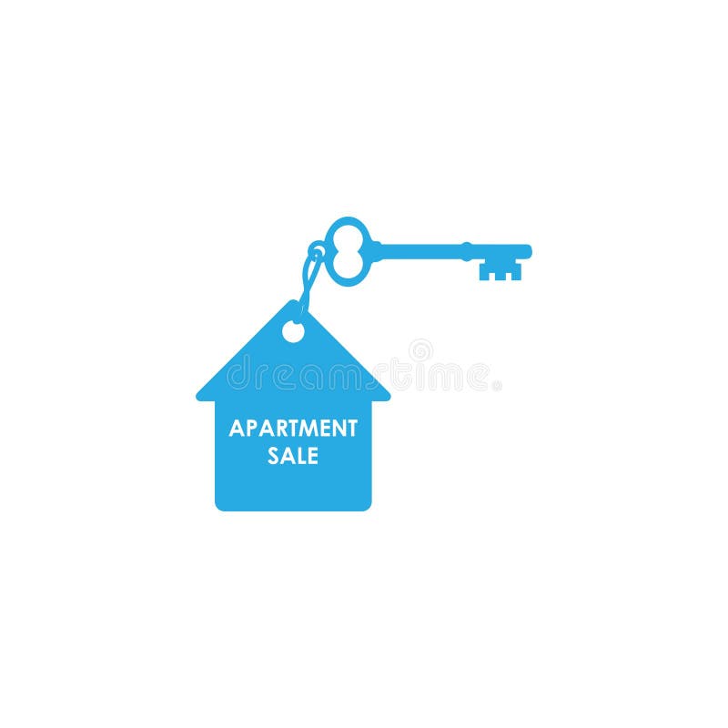 House Apartment Real Estate Key Label Sale Rent Logo Design Stock
