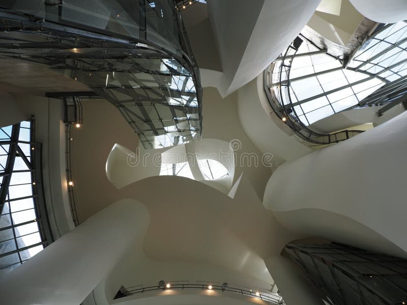 Vault in guggenheim museum building in European BILBAO city at Biscay province in SPAIN in 2019 warm sunny summer day on September. Vault in guggenheim museum building in European BILBAO city at Biscay province in SPAIN in 2019 warm sunny summer day on September.