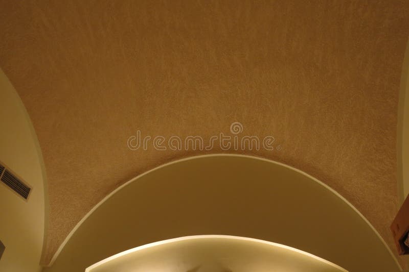 Vaulted Ceiling with Rough Ocher Plaster. Architecturally Atypical