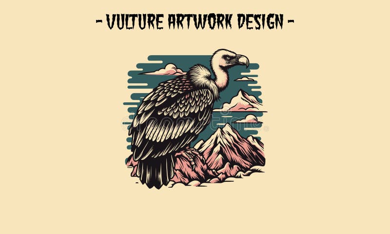 vulture in mountain vector illustration design. vulture in mountain vector illustration design