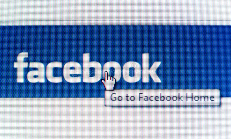 Vaya al Home Page de Facebook fotografía de archivo Vaya al Home Page de Facebook fotografía de archivo