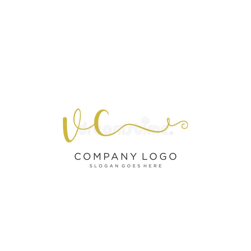 VC Initial Handwriting Logo Design Stock Vector - Illustration of ...