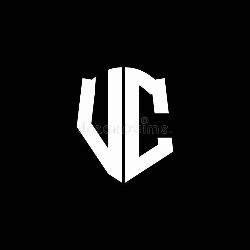 VC V C Letter Alphabet Logo Black White Icon Design Stock Vector