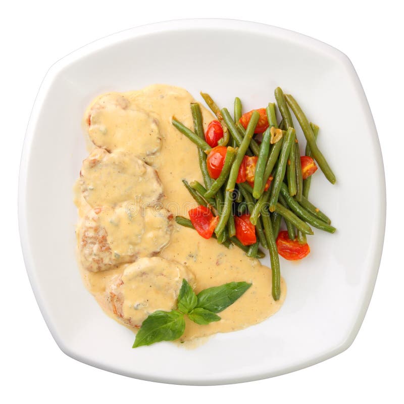 Veal with Mushrooms in a Creamy Sauce Stock Image Image of escalope