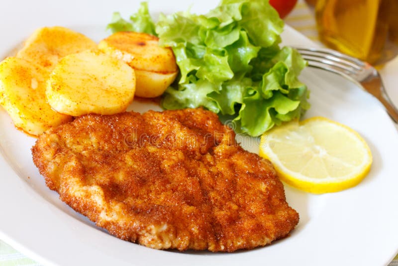 Veal Cutlet- Schnitzel - with Lettuce