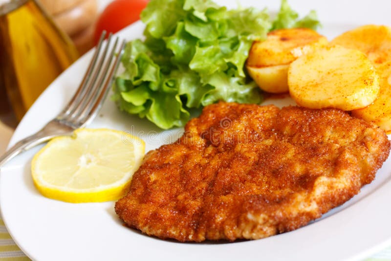 Veal Cutlet- Schnitzel - with Lettuce