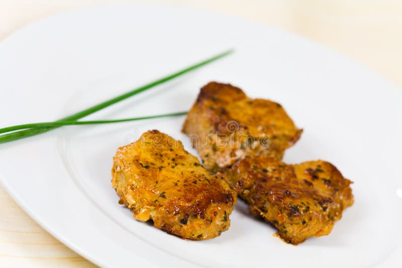 Veal Fillet Tenderloin with Chives Stock Image Image of herb, lunch