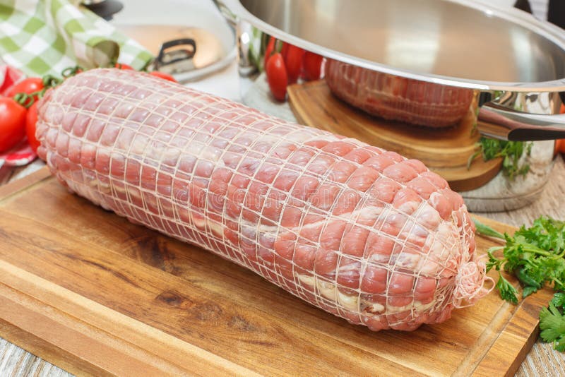 Veal Roulade with Ham and Bacon Stuffing Stock Image Image of pork
