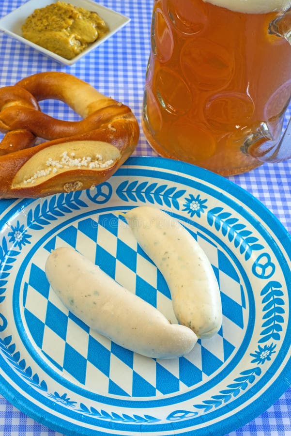Veal Sausage Dish on Oktoberfest Stock Photo Image of festival