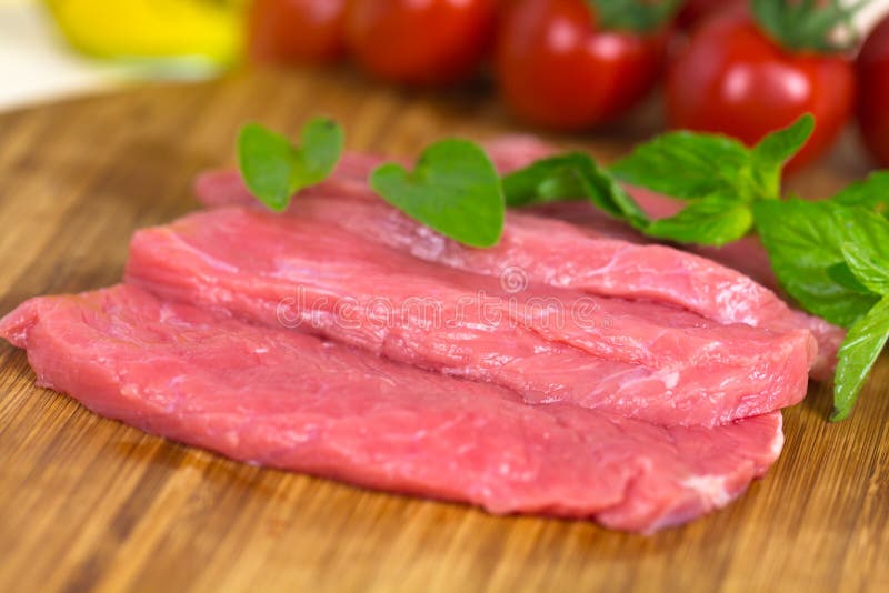 Veal Steak ,raw , close up