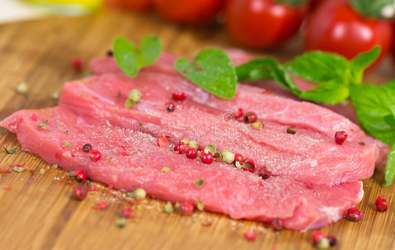 Veal Steak ,raw , close up