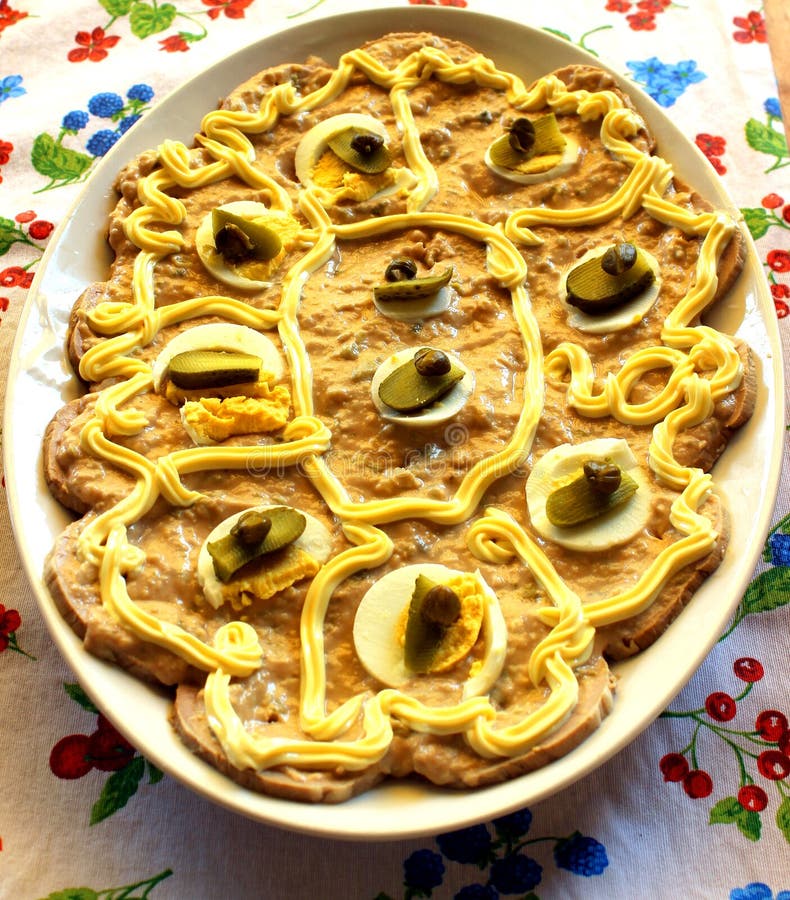 Veal with tuna sauce stock photo. Image of sauce, gastronomy 32991008