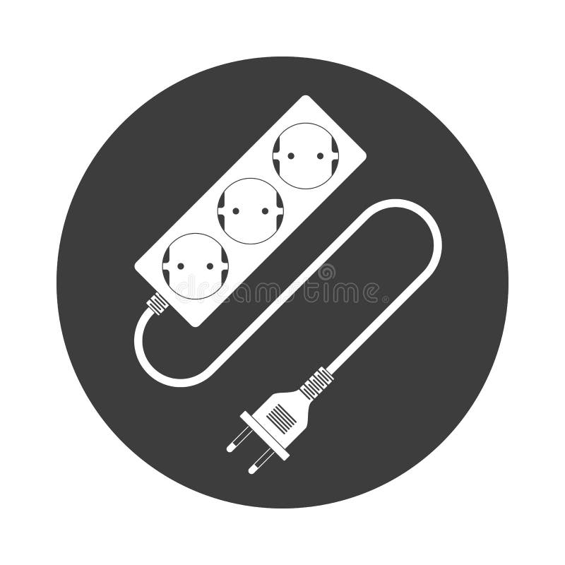 Vec extension cable cord. royalty free illustration