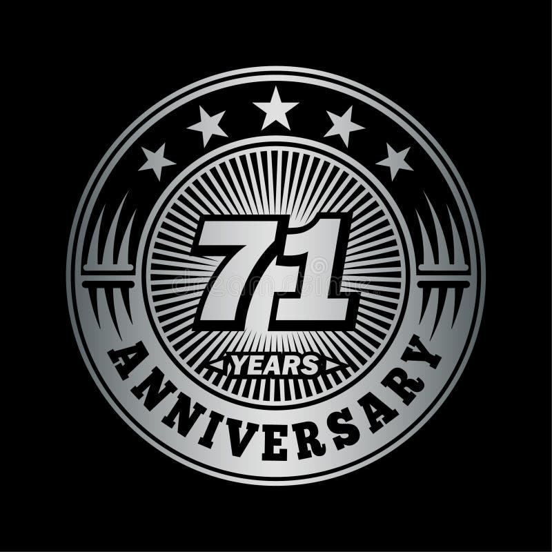 71 Years Anniversary Celebration. 71st Anniversary Logo Design. 71years ...