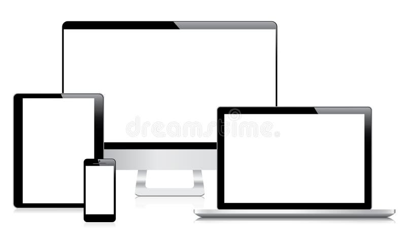 Modern computer laptop tablet and smartphone electronic devices in web design concept. Modern computer laptop tablet and smartphone electronic devices in web design concept.