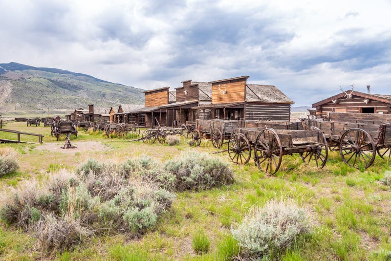 Vecchia città della traccia Cody - nel Wyoming immagini stock Vecchia città della traccia Cody - nel Wyoming immagini stock