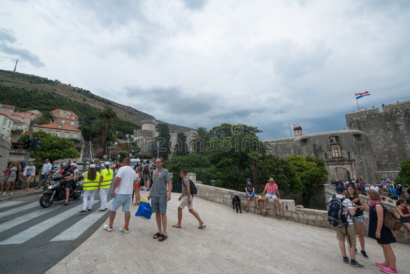 Vecchia città di Dubrovnik, Croatia. RAGUSA, CROAZIA - circa luglio 2016: Vecchie vie in Ragusa, il sito della città del patrimonio mondiale dell'Unesco