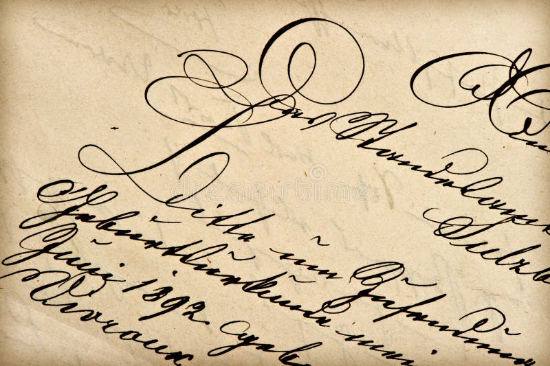 Vecchia lettera con la scrittura dell'annata fotografia stock libera da diritti Vecchia lettera con la scrittura dell'annata fotografia stock libera da diritti