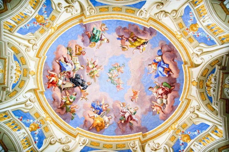 Vecchio dipinto sul soffitto immagine stock libera da diritti