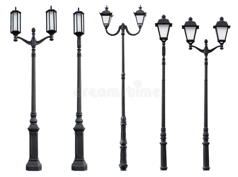 Vecchia posta d'annata della lampada di via fotografia stock libera da diritti