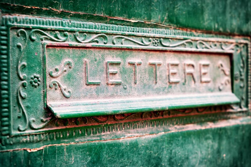 Old mail slot at a door. Old mail slot at a door