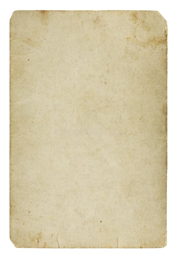 Vecchia scheda di carta in bianco fotografia stock