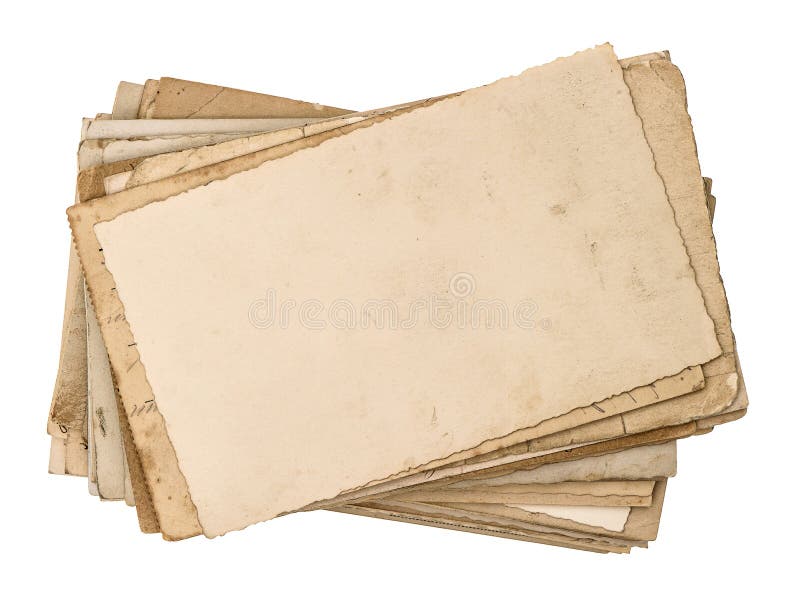 Vecchie cartoline isolate su bianco Struttura di carta invecchiata immagine stock libera da diritti Vecchie cartoline isolate su bianco Struttura di carta invecchiata immagine stock libera da diritti