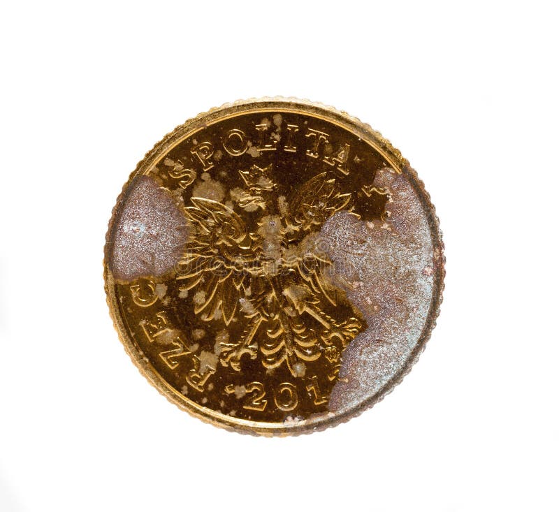 Vecchie monete polacche fotografie stock