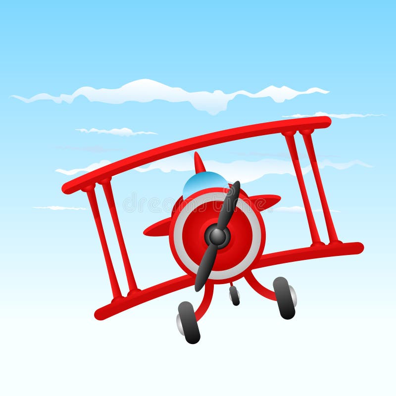 Vecchio aereo del fumetto illustrazione di stock Vecchio aereo del fumetto illustrazione di stock