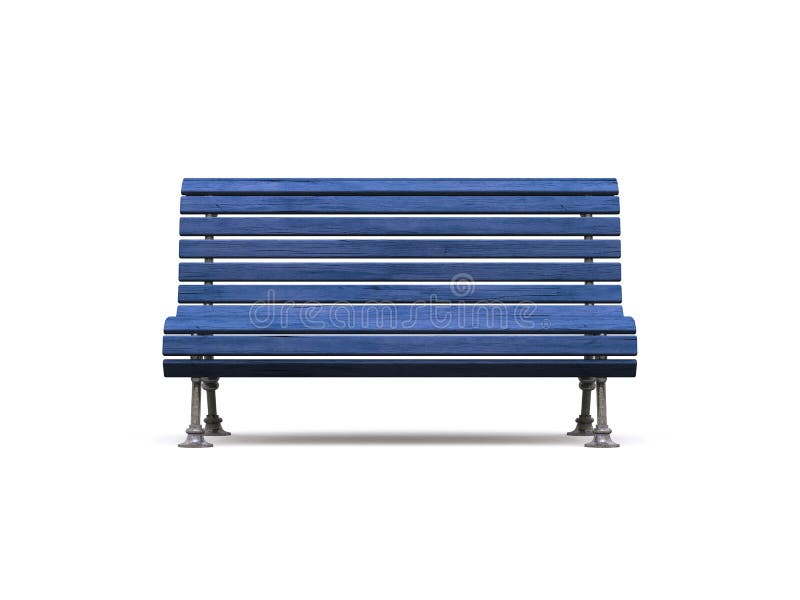 Vecchia panchina da parco blu illustrazione vettoriale