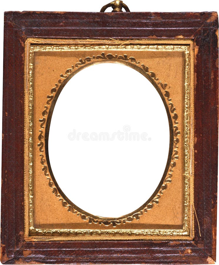 Vecchio blocco per grafici antico della foto con l'ovale assettato oro immagine stock Vecchio blocco per grafici antico della foto con l'ovale assettato oro immagine stock